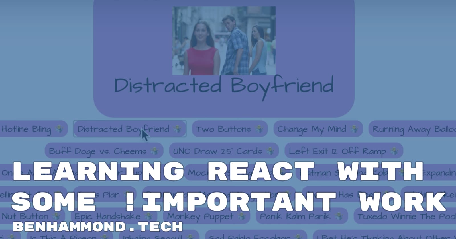 Learning React useState() and useEffect() for some *very important* work.